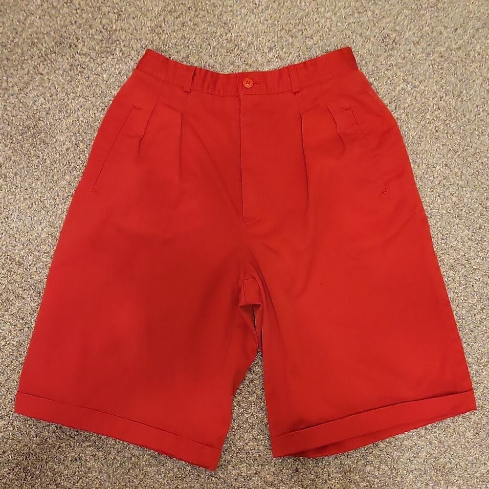 Happy Legs Women's Bermuda Shorts Red Juniors Size 9 Polyester Cotton Pockets